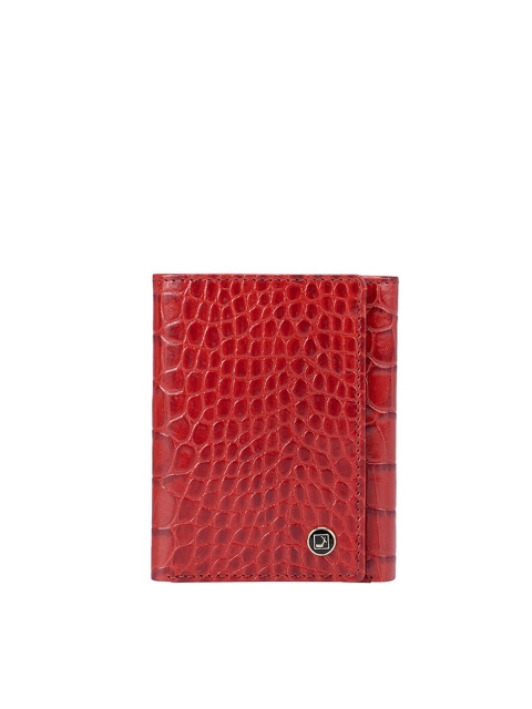 

Da Milano Men Red Textured Leather Three Fold Wallet