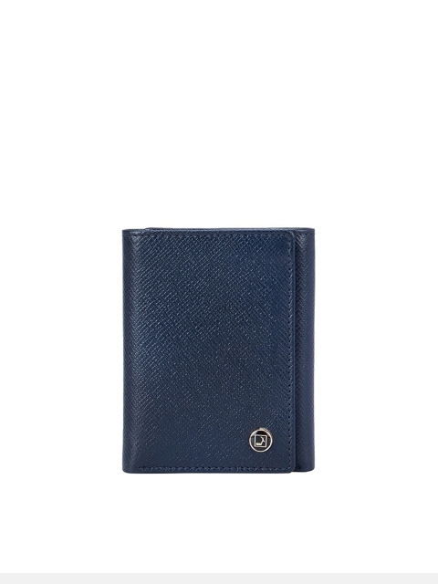 

Da Milano Men Blue Textured Three Fold Wallet