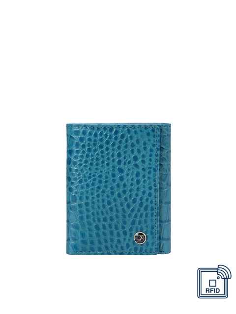 

Da Milano Men Green Textured Leather Three Fold Wallet