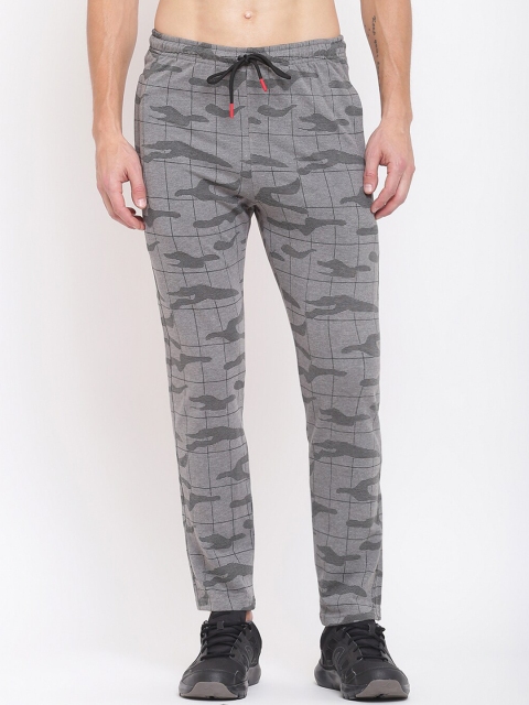 

MKH Men Grey Melange Abstract Printed Track Pant
