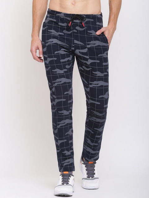 

MKH Men Navy Blue Printed Track Pant