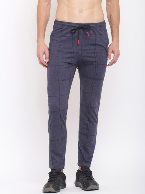 

MKH Men Blue Checked Track Pant