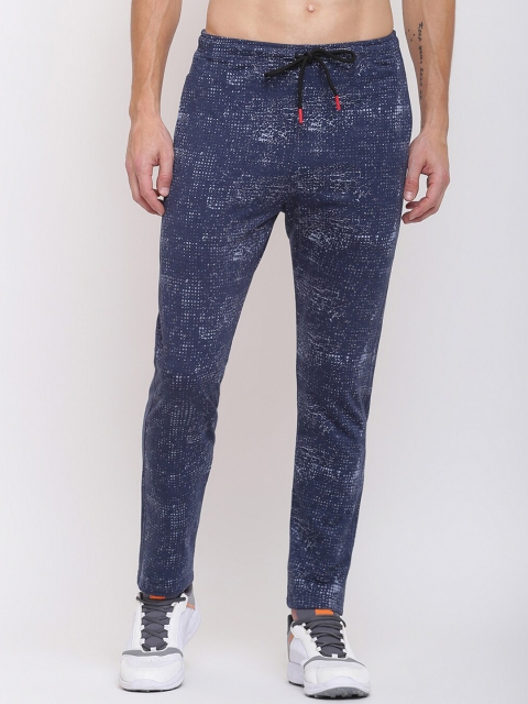 

MKH Men Blue & White Printed Track Pants
