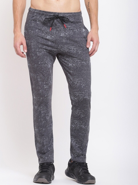 

MKH Men Grey & White Printed Track Pants
