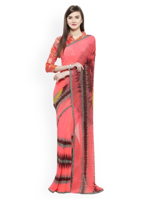 

Shaily Peach-Coloured & Grey Saree