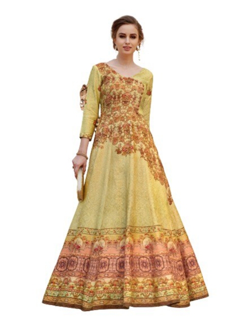 

SAPTRANGI Green & Pink Printed Beads and Stones Semi-Stitched Lehenga & Unstitched Blouse With Dupatta