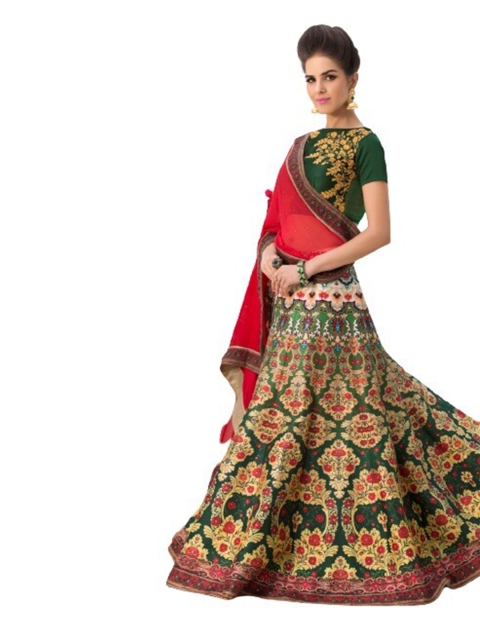 

SAPTRANGI Women Green Lehenga Choli