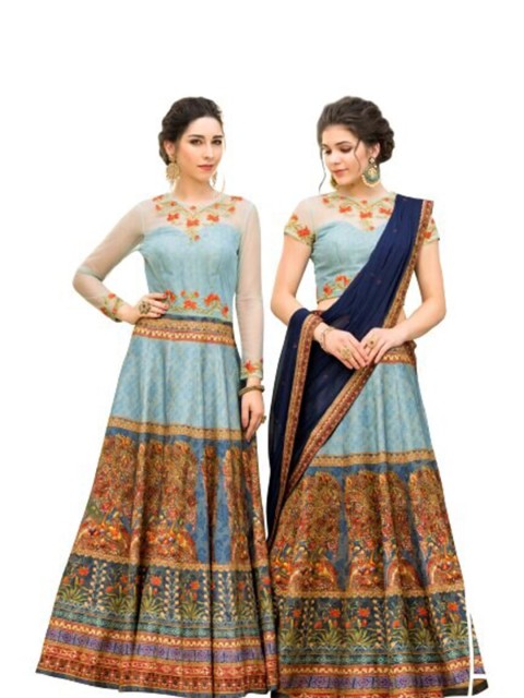 

SAPTRANGI Women Blue Lehenga Choli