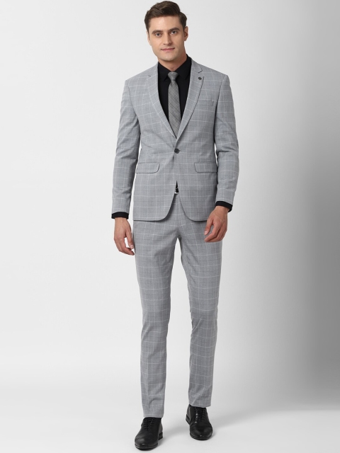 

Peter England Elite Men Grey Checked Two Piece Suits