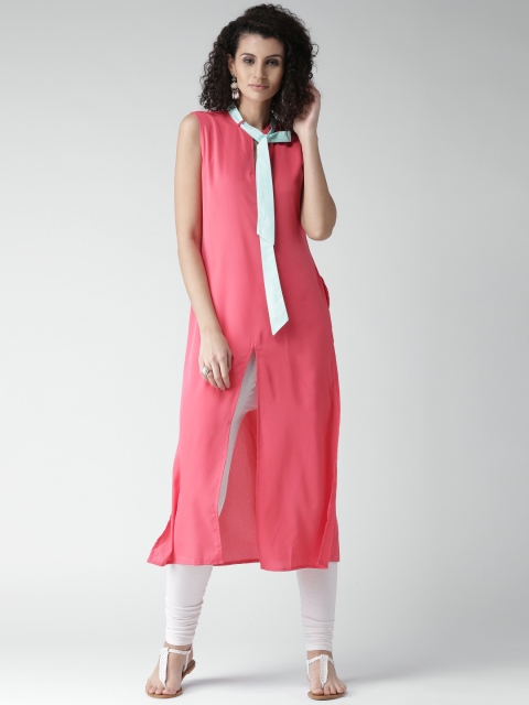 

GERUA Women Pink Solid Straight Kurta