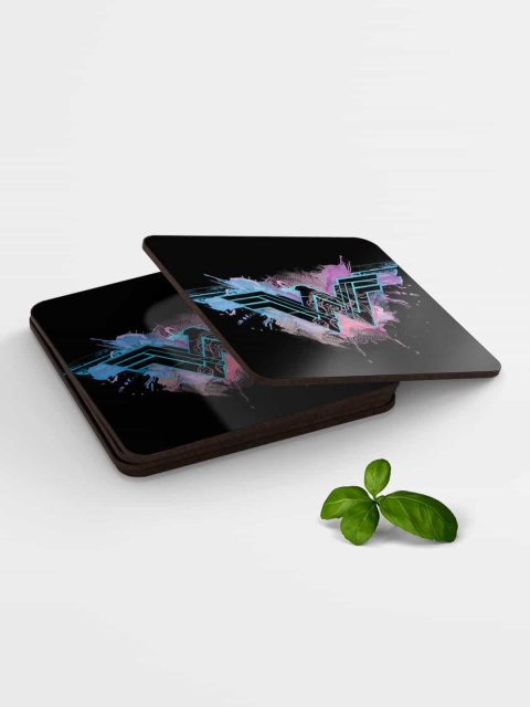 

macmerise Black & Purple Printed MDF Wonder Woman Splash Coasters