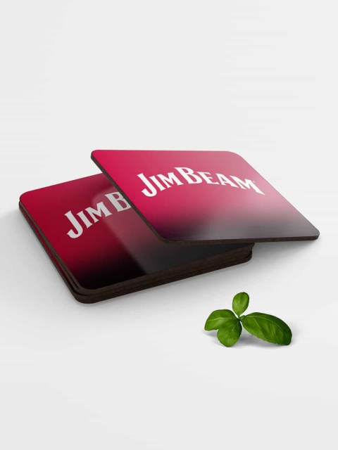 

macmerise Pink & White Jim Beam Coasters