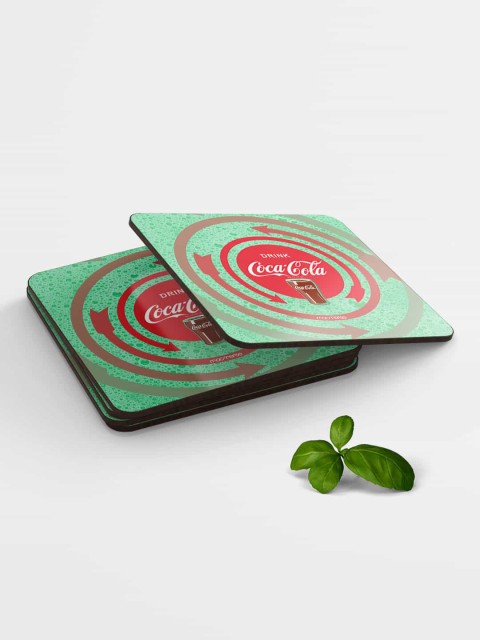 

macmerise Green & Red Around The Coke Printed Square Coasters