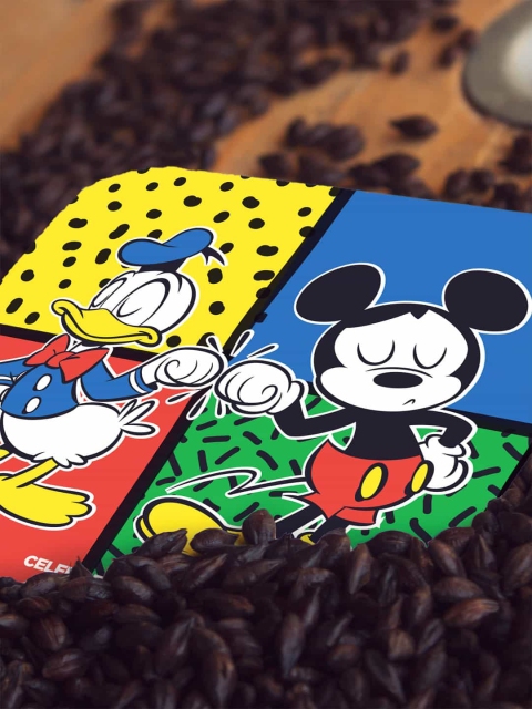 

macmerise Yellow & Blue Disney Fist Bump Printed Wooden Coasters