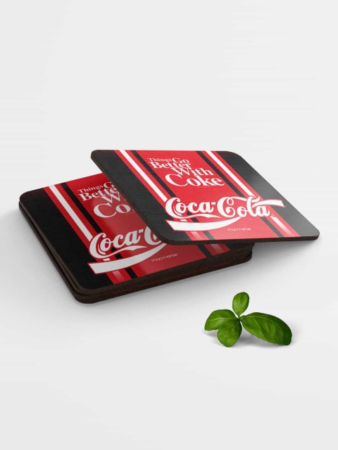 

macmerise Red & White Better With Coke Coasters