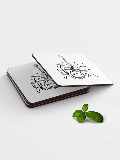 

macmerise White Jim Beam The Band Printed Square Coasters
