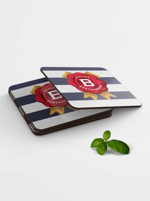 

macmerise Blue & Red Printed MDF Jim Beam Cabana Stripes Coasters