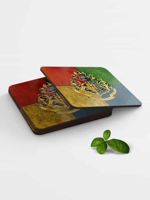 

macmerise Multi-Coloured Hogwarts Sigil Printed Coaster