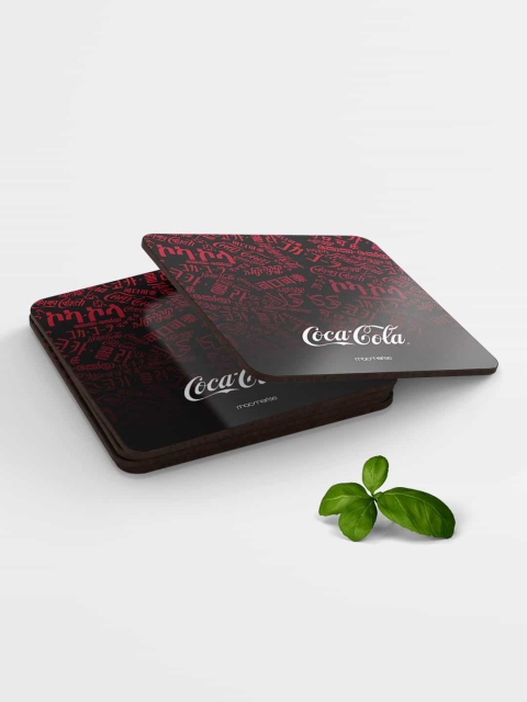 

macmerise Black & Red I Speak Coke Printed Square Coasters