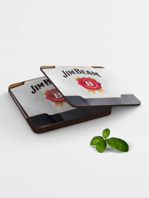 

macmerise White Jim Beam Bold & Strong Printed Square Coasters