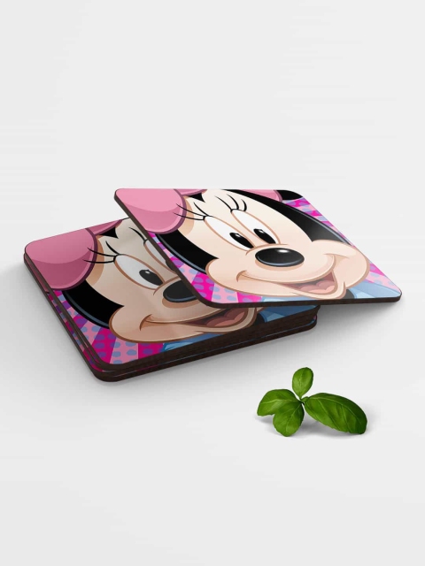 

macmerise Beige & Pink Zoom Up Minnie Coasters