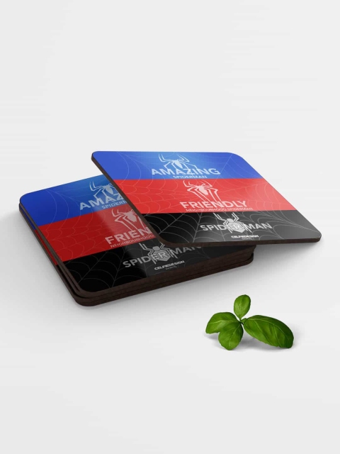

macmerise Multicolored Phases Of Spidey Square Coaster, Multi