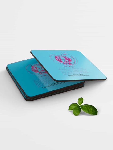 

macmerise Blue Wave Particle Duality Printed Coasters, Multi