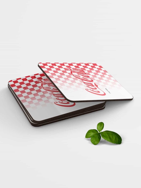 

macmerise Red & White Printed Fizz Coasters