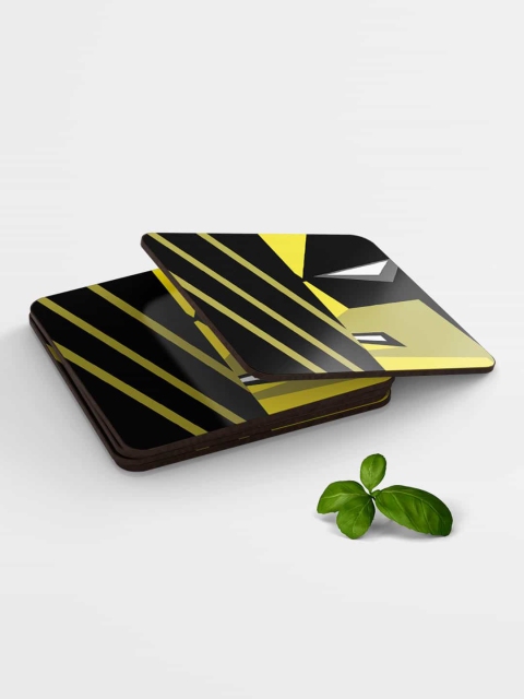 

macmerise Black & Yellow Face Focus Wolverine Printed Coaster