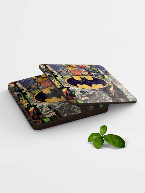 

macmerise Multicoloured Comic Bat Printed Coasters, Multi
