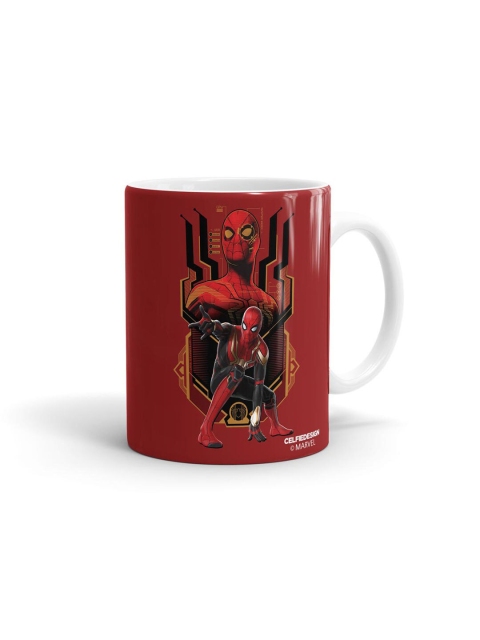 

macmerise Maroon & Black Printed Ceramic Glossy Mugs Set of Cups and Mugs
