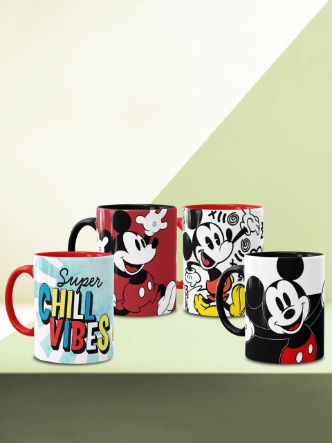 

macmerise Multicoloured Printed Ceramic Glossy Mugs Set of Cups and Mugs, Multi