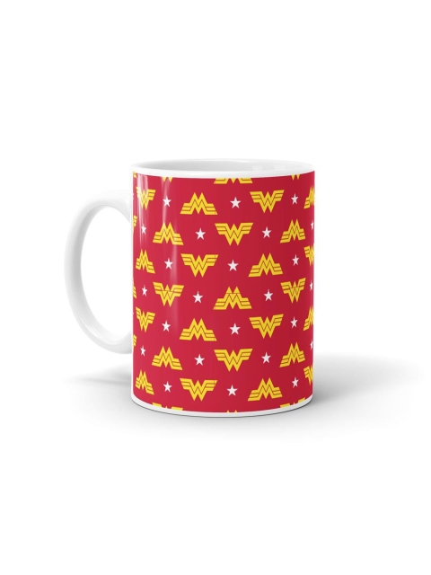 macmerise Red & Yellow Printed Ceramic Glossy Mugs Set of Cups and Mugs