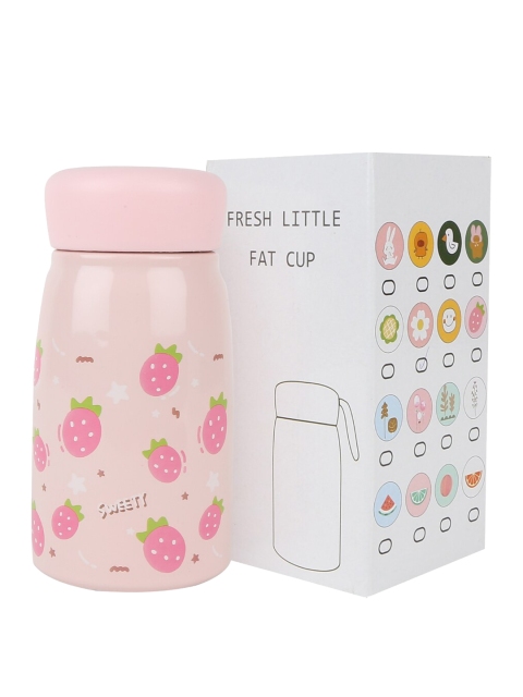 

iSWEVEN Pink & Green Printed Stainless Steel Water Bottle 380 ml