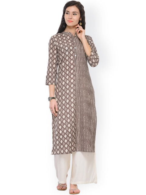 

Varanga Brown & Grey Printed Kurta with Palazzos