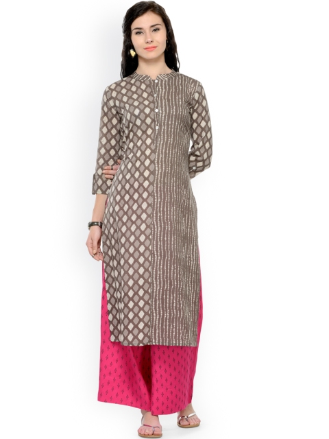 

Varanga Grey Printed Kurta with Palazzos