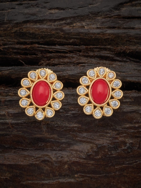

Kushal's Fashion Jewellery Red Contemporary Studs Earrings
