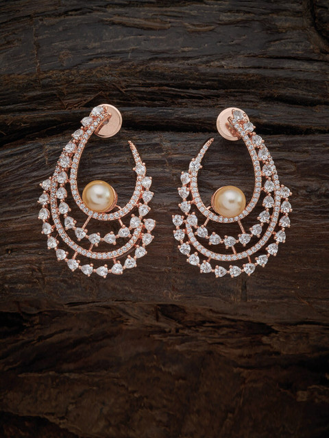 

Kushal's Fashion Jewellery White Contemporary Half Hoop Earrings