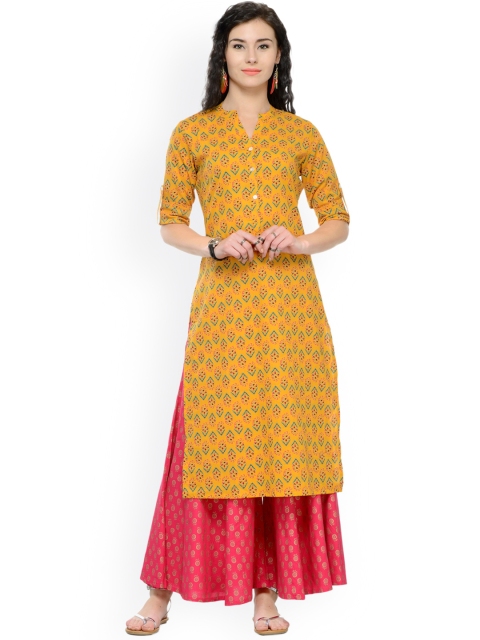 

Varanga Mustard Printed Kurta Witth Palazzo