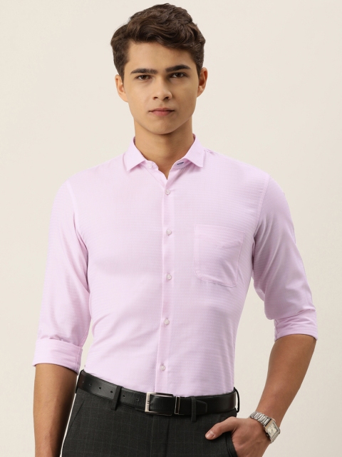 

Peter England Men Lavender Self-Design Slim Fit Formal Shirt