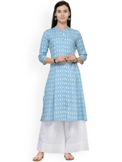 

Varanga Blue And White Printed Kurta Witth Palazzo