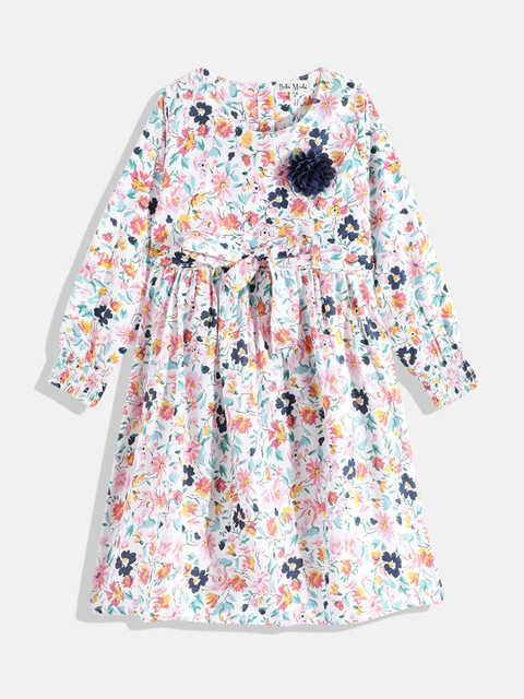 

Bella Moda Pink Button closure Knee length Floral Dress 100% Cotton