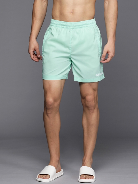 

ADIDAS Originals Men Green Solid Swim Shorts