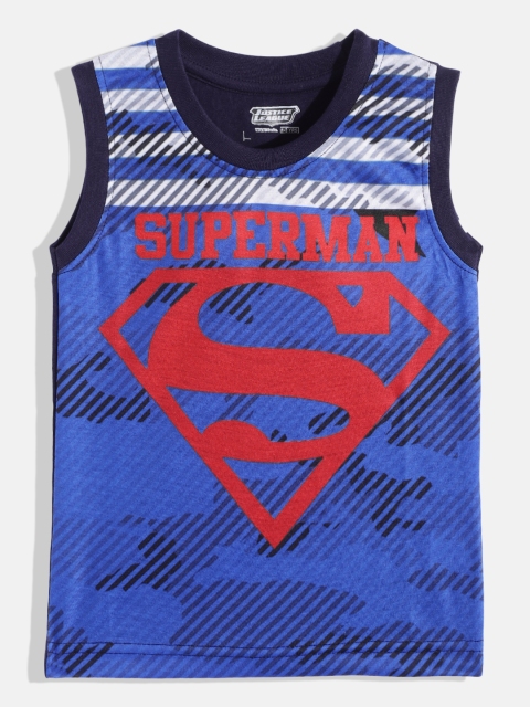 

GAME BEGINS Boys Blue & Red Superman Printed Cotton T-shirt