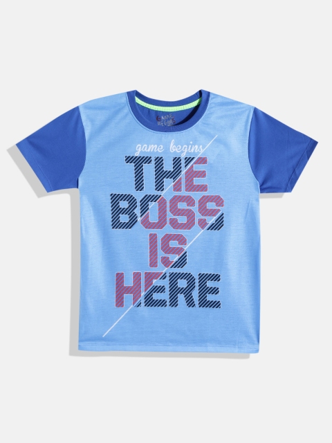 

GAME BEGINS Boys Blue & White Typography Print T-shirt