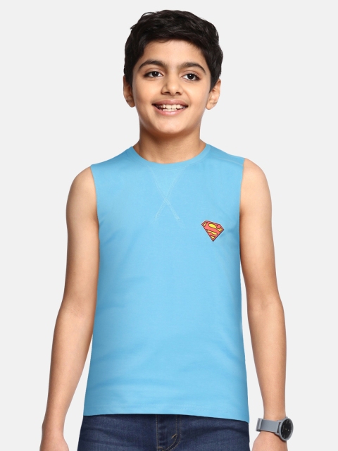 

GAME BEGINS Boys Blue & Red Superman Print Detail Cotton T-shirt