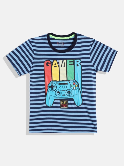 

GAME BEGINS Boys Blue Striped T-shirt