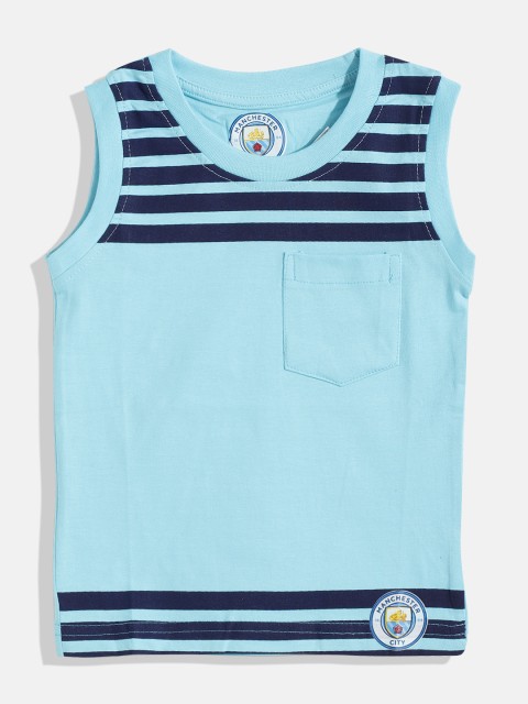 

GAME BEGINS Boys Blue Striped Detail Cotton T-shirt