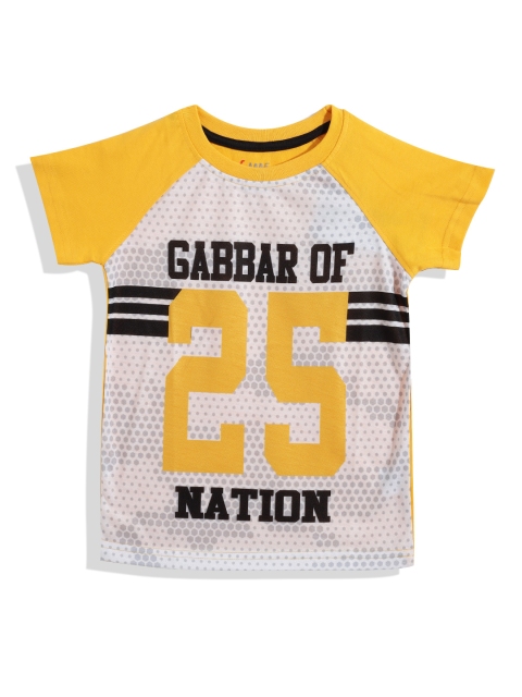 

GAME BEGINS Boys Yellow & Black Typography Print T-shirt
