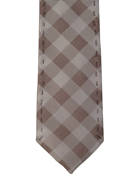 

Alvaro Castagnino Brown & Grey Checked Tie